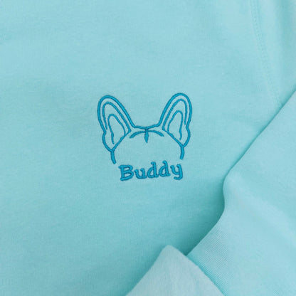 Personalised Dog Outline Embroidered Sweatshirt with Name