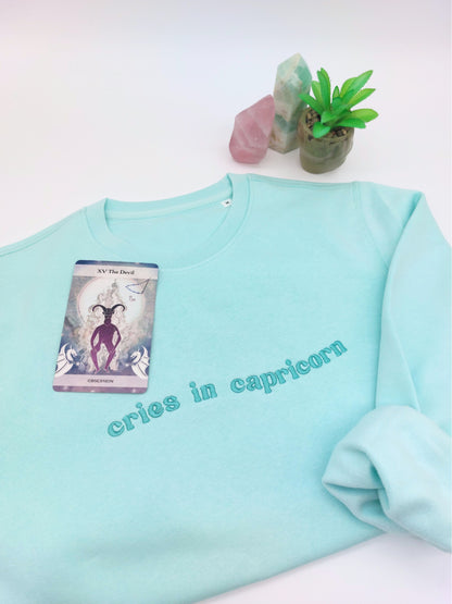 Cries in [Zodiac] Premium Embroidered Sweatshirt