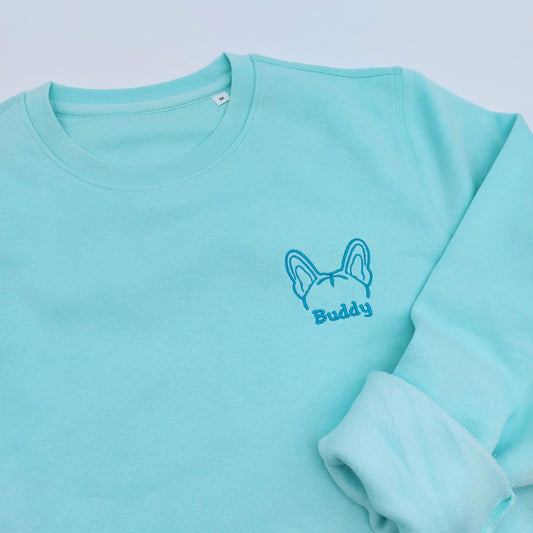Personalised Dog Outline Embroidered Sweatshirt with Name