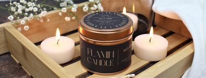 Luxury Soy Wax Candle in Rose Gold Tin | Highly Scented 250g