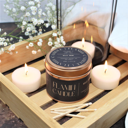 Luxury Soy Wax Candle in Rose Gold Tin | Highly Scented 250g