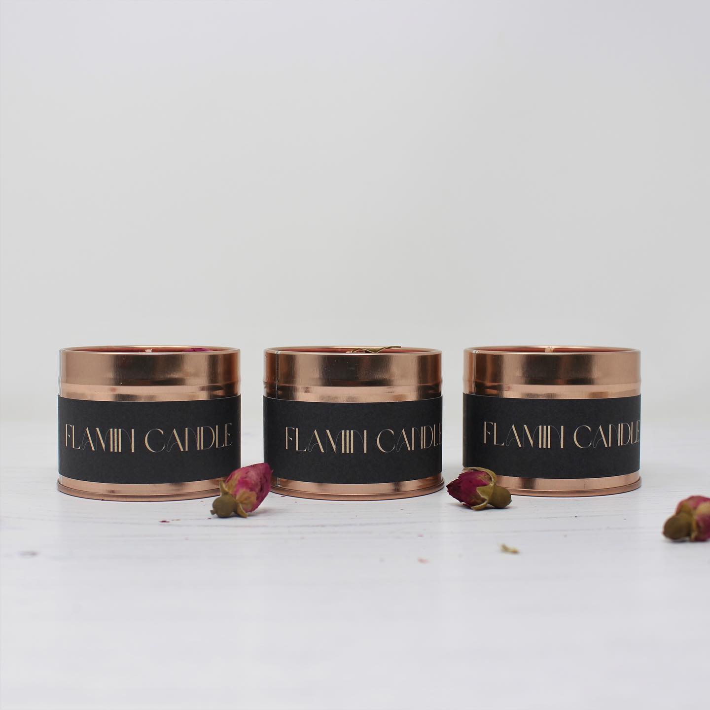 Luxury Soy Wax Candle in Rose Gold Tin | Highly Scented 250g
