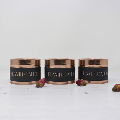 Luxury Soy Wax Candle in Rose Gold Tin | Highly Scented 250g