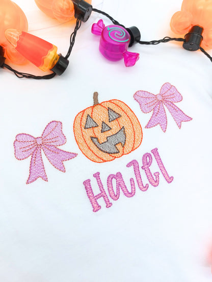 Pumpkin+Bows Kids Sweatshirt